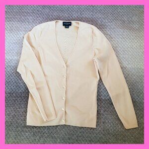 Ann Taylor Baby Pink Cardigan Silk Sweater Petite - Size M Barbiecore